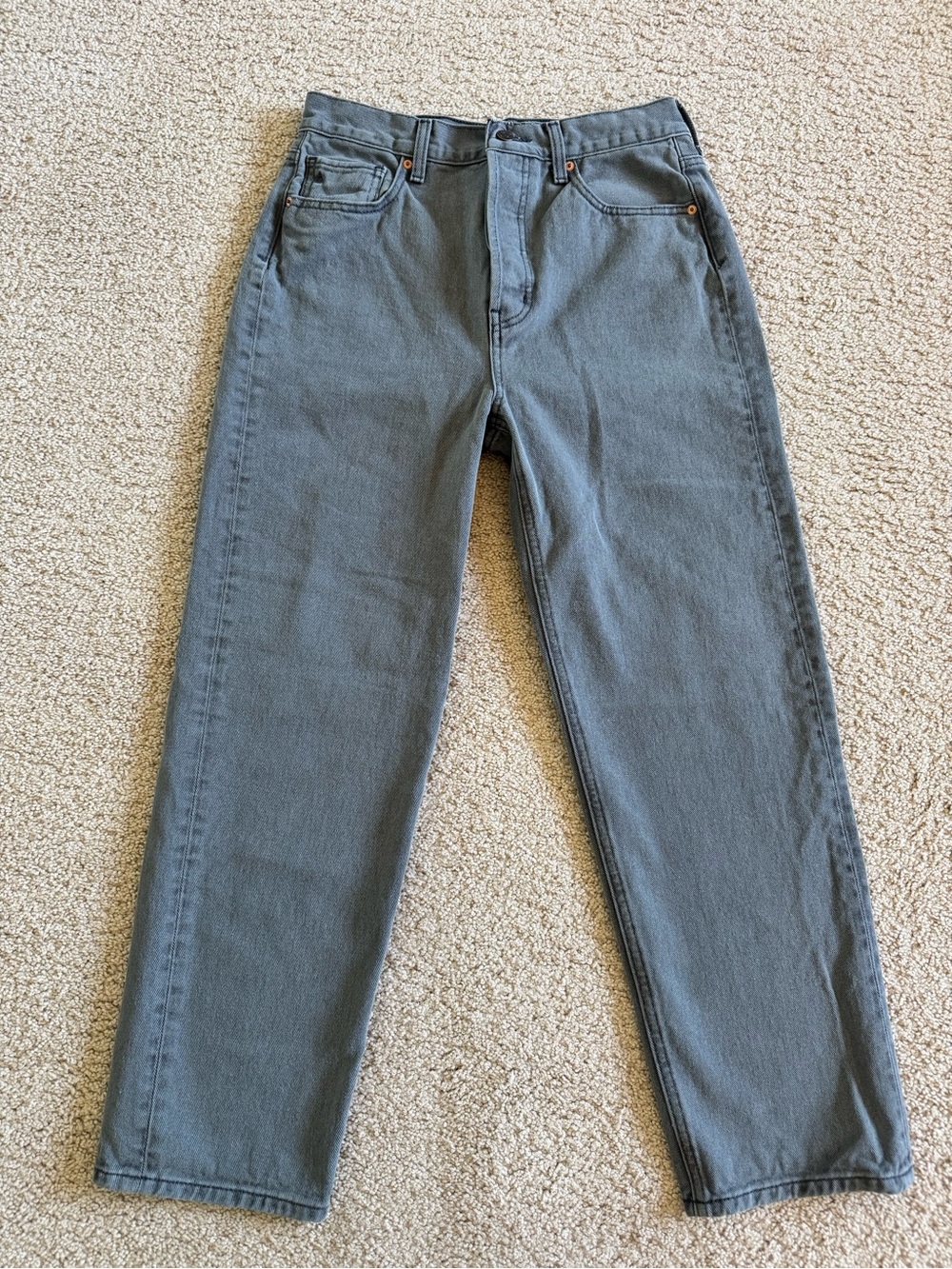 ÉTICA Anthropologie women Gray Denim Jeans Straight MidRise 100% Cotton Size 29